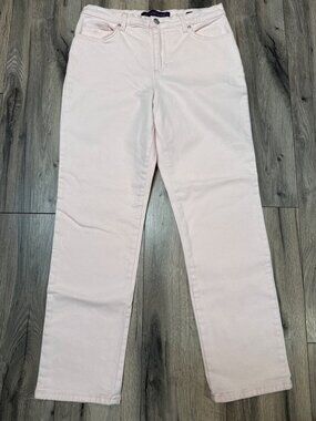 Gloria Vanderbilt Amanda Womens Light Pink Straight-Leg Jeans Size 10S Stretch C